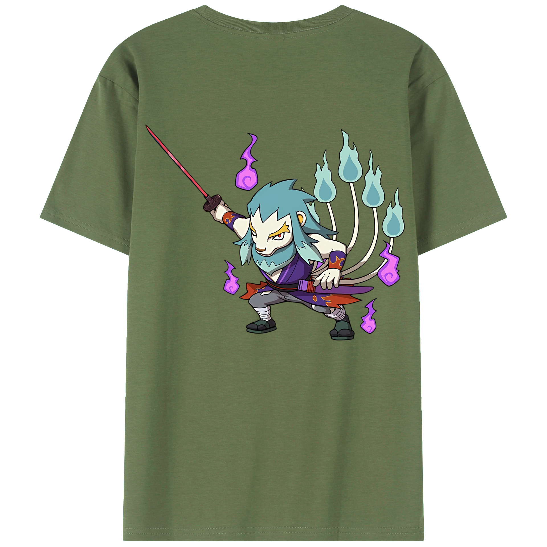 （画像用） 妖怪ウォッチ Yo-kai Watch 綿100％ メンズ半袖Tシャツ（バックプリント） 通気性